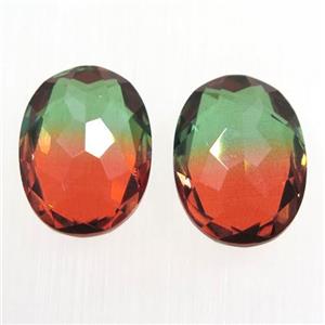 synthetical multicolor Tourmaline cabochon, no hole, oval, approx 12x16mm