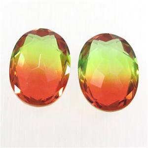 synthetical multicolor Tourmaline cabochon, no hole, oval, approx 12x16mm