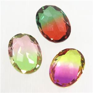 synthetical Tourmaline cabochon, mix color, no hole, oval, approx 12x16mm