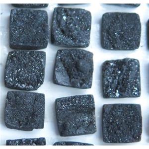 druzy quartz cabochon, square, approx 8x8mm