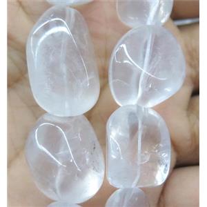 clear quartz bead, nugget, freeform, approx 10-20mm