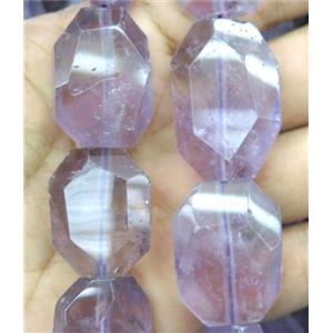 amethyst slice bead, faceted freeform, approx 20-30mm