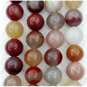 colorful jade jasper bead, round, approx 6mm dia