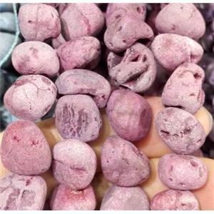 druzy matte agate bead, freeform, approx 6-13mm, 15.5 inches length