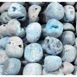 druzy matte agate bead, freeform, approx 6-13mm, 15.5 inches length