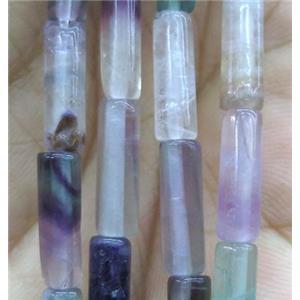 purple Fluorite tube beads, dye, approx 4x13mm