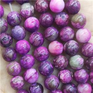 round Sugilite bead, purple dye, approx 12mm dia