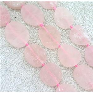 rose quartz bead, freeform, approx 10-20mm