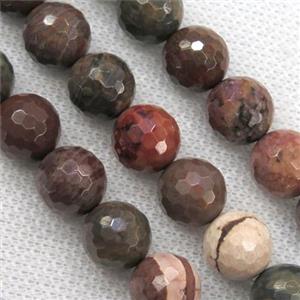 Ocean Agate bead, faceted round, approx 12mm dia