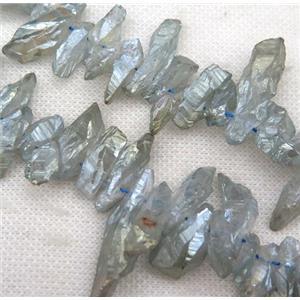 clear quartz bead, freeform, approx 15-30mm