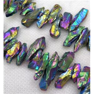 clear quartz bead, freeform, approx 15-30mm