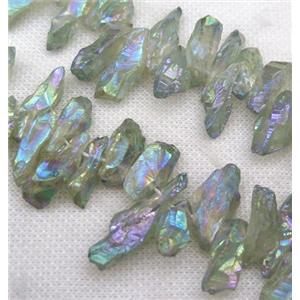 clear quartz bead, freeform, approx 15-30mm