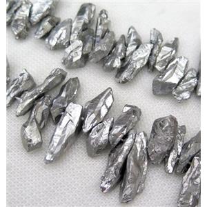 clear quartz bead, freeform, approx 15-30mm