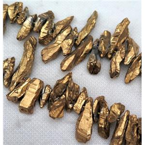 clear quartz bead, freeform, approx 15-30mm