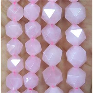 pink Rose Quartz beads cut round, approx 12mm dia