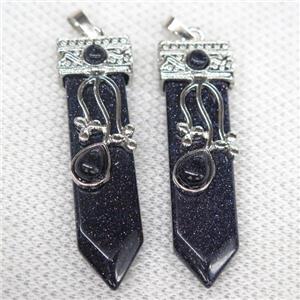blue SandStone arrowhead pendant, approx 13-52mm