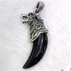 gemstone pendant, cattle horn, approx 16-45mm