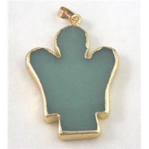 gemstone pendant, angle, flat, approx 30-40mm