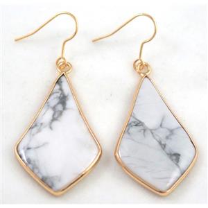 white turquoise earring, colorfast, approx 20-40mm