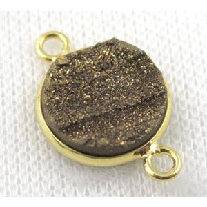 sunagate druzy connector, round, approx 15mm dia