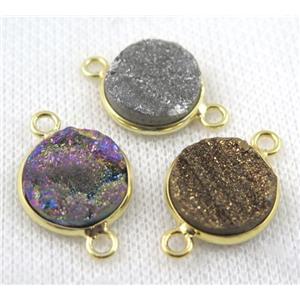 sunagate druzy connector, round, approx 15mm dia