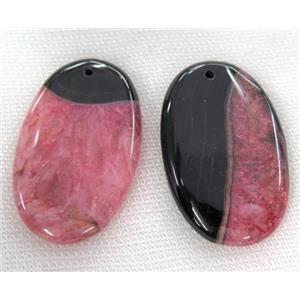 druzy agate slice pendant, oval, approx 20-60mm