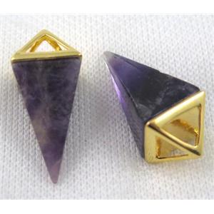 amethyst pendant, freefrom, gold plated, approx 15-35mm