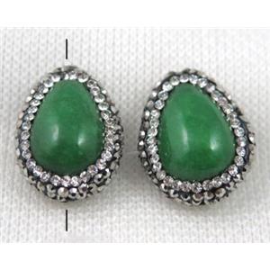 gemstone bead paved rhinestone, approx 15-20mm