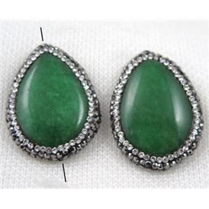 gemstone bead paved rhinestone, approx 25-33mm
