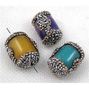 gemstone bead paved rhinestone, approx 16-22mm