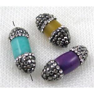 gemstone bead paved rhinestone, approx 8-20mm