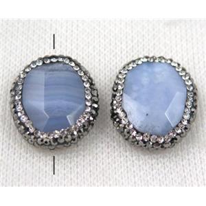 gemstone bead paved rhinestone, approx 18-23mm