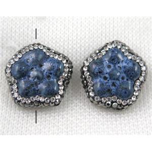 gemstone bead paved rhinestone, approx 20mm dia