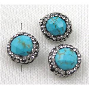 gemstone bead paved rhinestone, approx 10mm dia