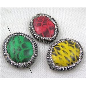 gemstone bead paved rhinestone, approx 20-30mm