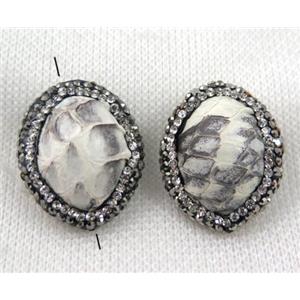 gemstone bead paved rhinestone, approx 20-30mm