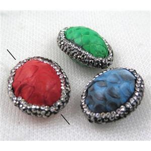 gemstone bead paved rhinestone, approx 20-25mm