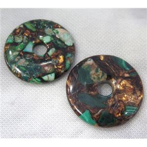 gemstone donut pendant, approx 50mm