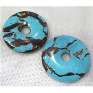gemstone donut pendant, approx 50mm