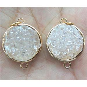 gemstone connector, round, gold plated, approx 16mm dia
