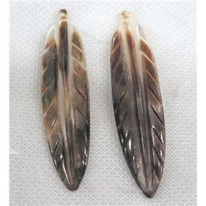 shell pendant, leaf, approx 17x70mm