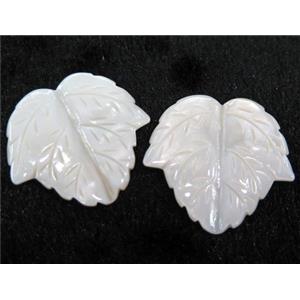 shell pendant without hole, leaf, approx 40mm dia