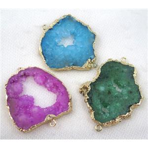 druzy sunagate connector, mix color, freeform, approx 20-40mm