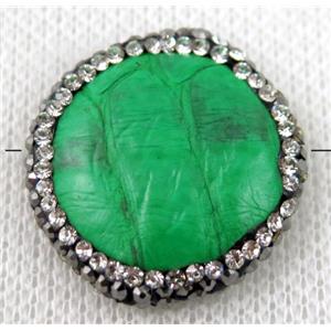 gemstone bead paved rhinestone, approx 25mm dia