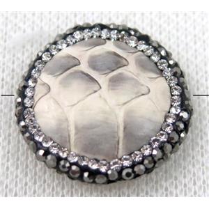 gemstone bead paved rhinestone, approx 25mm dia