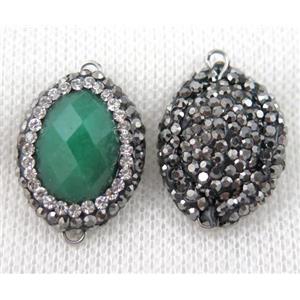 gemstone connector paved rhinestone, approx 14-20mm