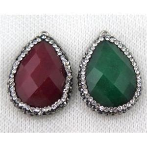 gemstone connector paved rhinestone, approx 20-30mm