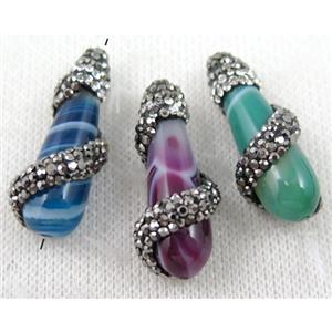 gemstone bead paved rhinestone, approx 12-35mm