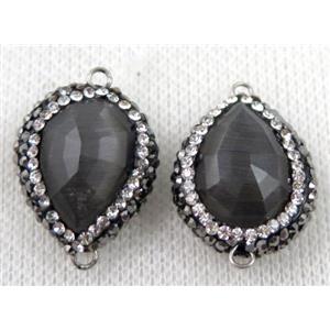 gemstone connector paved rhinestone, approx 18-25mm