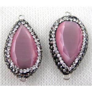 gemstone connector paved rhinestone, approx 18-38mm